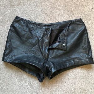 100% genuine leather shorts